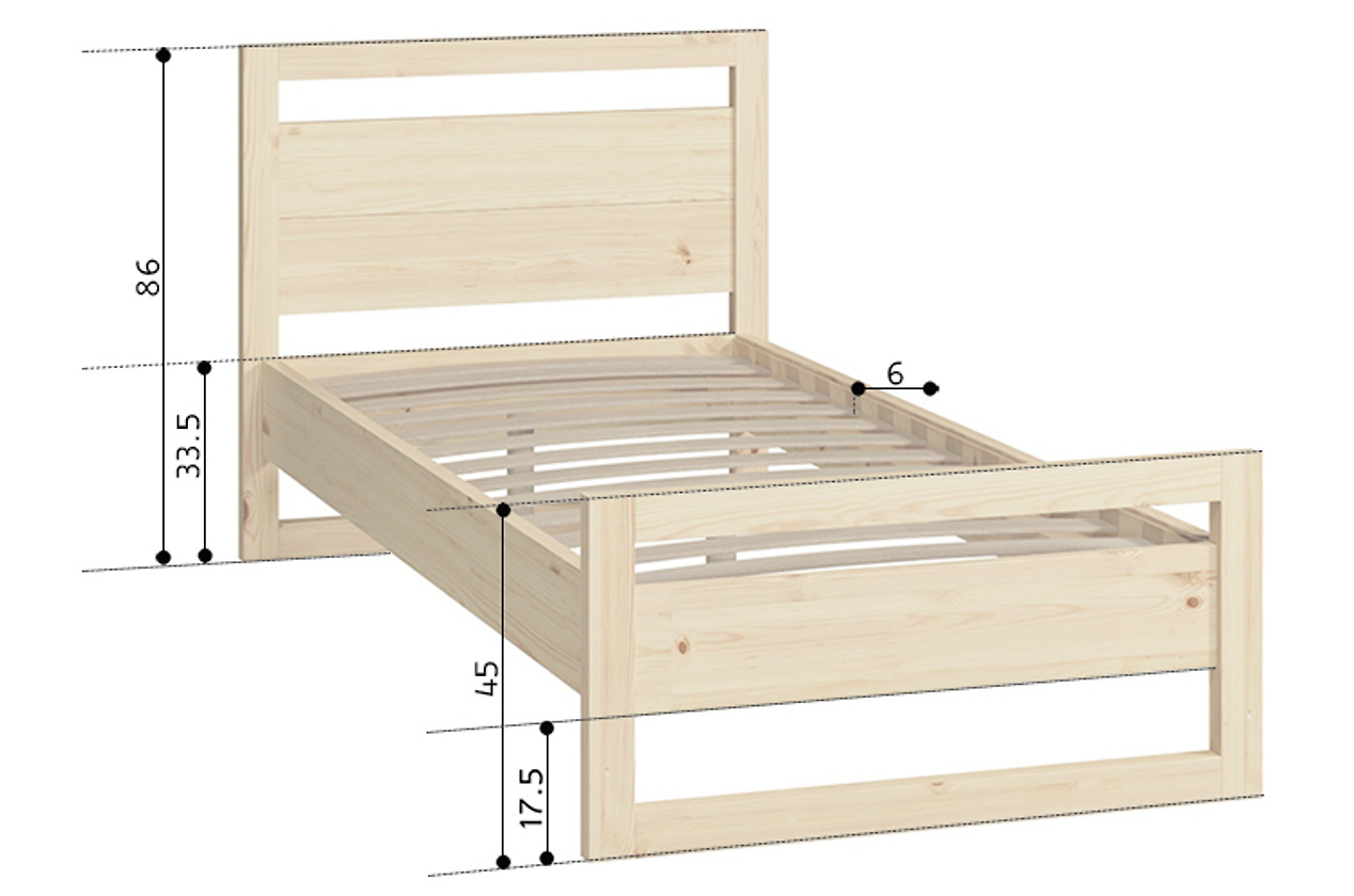 Односпальная кровать Kvebek